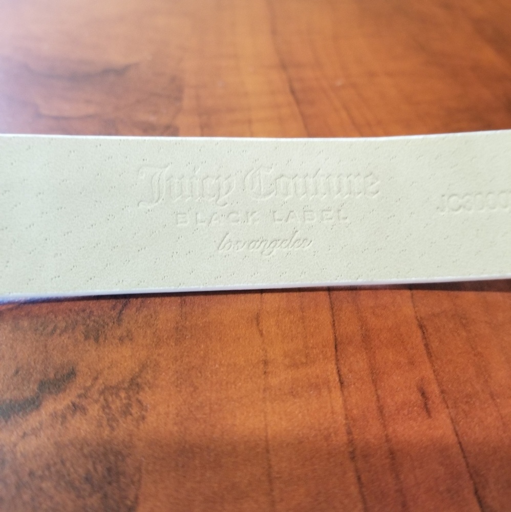 Juicy Couture White Belt w/ Black Enamel Rivets S - Picture 7 of 8